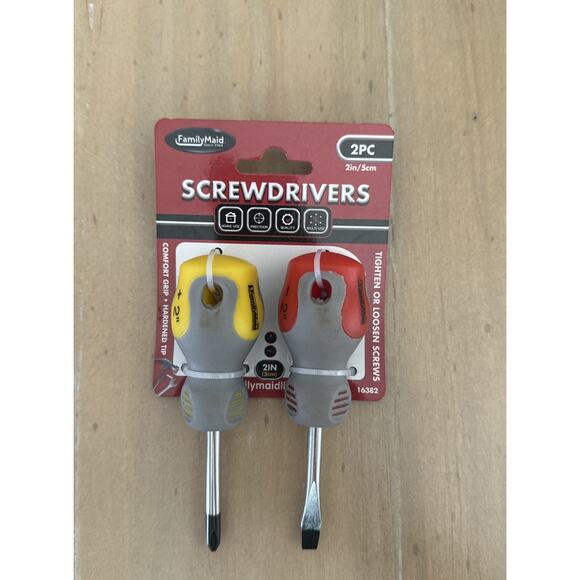 FamilyMaid 2 Piece Screwdriver Set, Comfort Grip, Hardened Tip. - Picture 1 of 2